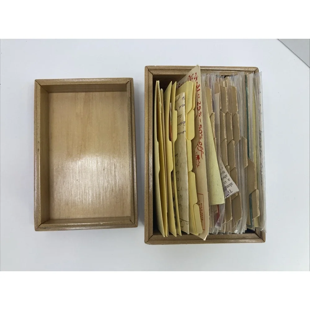 Vintage Wooden Colorful‎ Fruit on Wood Recipe Box w/Recipes Philippines